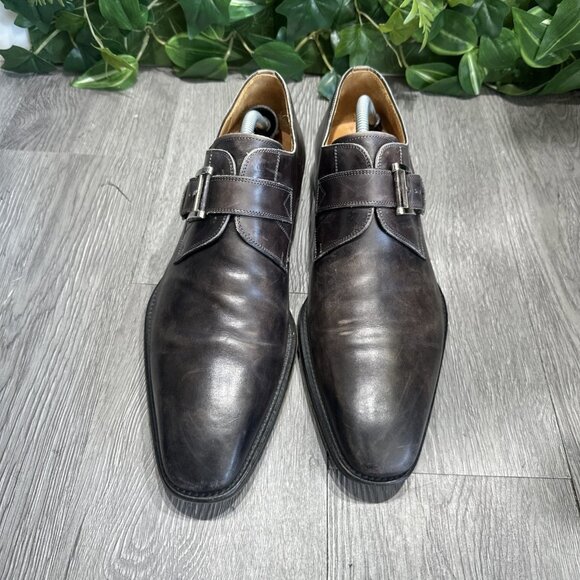 Magnanni Marco II Cuero Single Monk Strap size 10 Gray Distressed Loafer main image 5